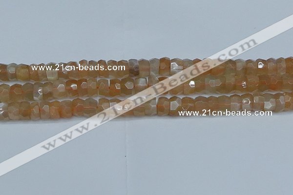 CRB1469 15.5 inches 5*8mm faceted rondelle moonstone beads