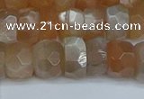 CRB1470 15.5 inches 6*10mm faceted rondelle moonstone beads