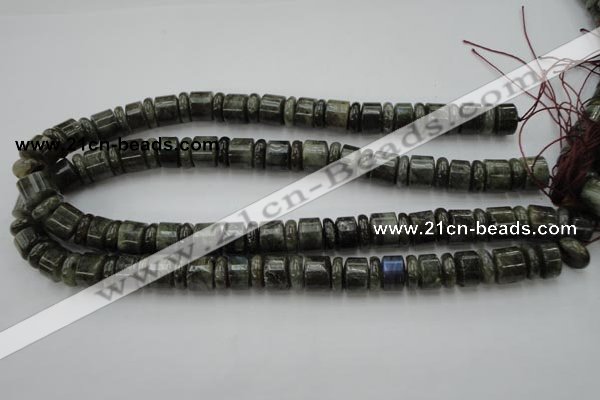 CRB148 15.5 inches 6*12mm & 10*12mm rondelle labradorite beads