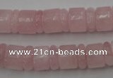 CRB149 15.5 inches 6*12mm & 10*12mm rondelle rose quartz beads