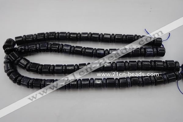 CRB152 15.5 inches 6*12mm & 10*12mm rondelle blue dumortierite beads