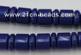 CRB153 15.5 inches 6*12mm & 10*12mm rondelle blue stone beads