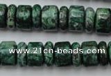 CRB162 15.5 inches 5*14mm & 10*14mm rondelle green picture jasper beads