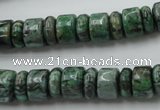 CRB170 15.5 inches 4*10mm – 7*10mm rondelle green picture jasper beads