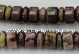 CRB176 15.5 inches 4*12mm – 8*12mm rondelle red artistic jasper beads