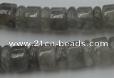 CRB178 15.5 inches 4*12mm – 8*12mm rondelle cloudy quartz beads