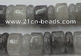 CRB180 15.5 inches 5*14mm – 10*14mm rondelle cloudy quartz beads