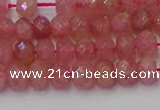 CRB1800 15.5 inches 4*6mm faceted rondelle strawberry quartz beads