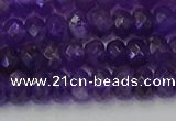 CRB1804 15.5 inches 4*6mm faceted rondelle amethyst beads