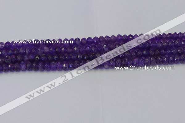 CRB1804 15.5 inches 4*6mm faceted rondelle amethyst beads