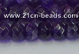 CRB1805 15.5 inches 5*8mm faceted rondelle amethyst beads