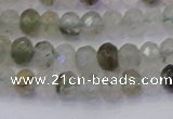 CRB1812 15.5 inches 4*6mm faceted rondelle green rutilated quartz beads