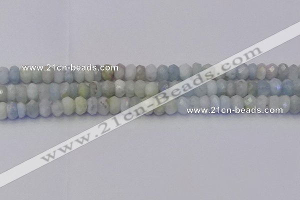 CRB1824 15.5 inches 5*7mm faceted rondelle aquamarine beads