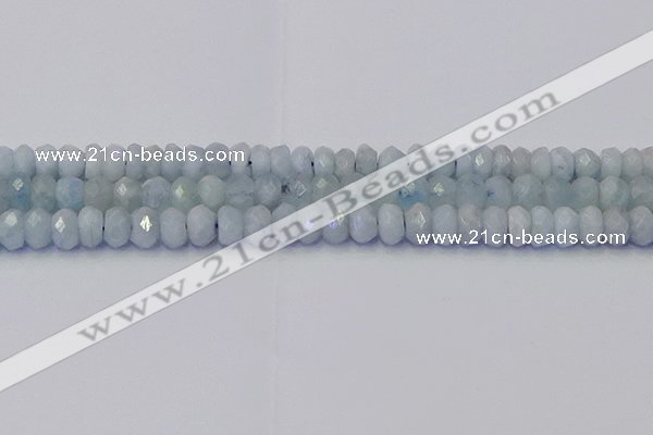 CRB1826 15.5 inches 5*7mm faceted rondelle aquamarine beads