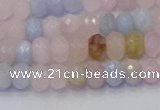 CRB1828 15.5 inches 4*6mm faceted rondelle morganite beads