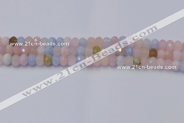 CRB1829 15.5 inches 5*8mm faceted rondelle morganite beads