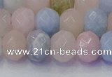 CRB1830 15.5 inches 6*10mm faceted rondelle morganite beads