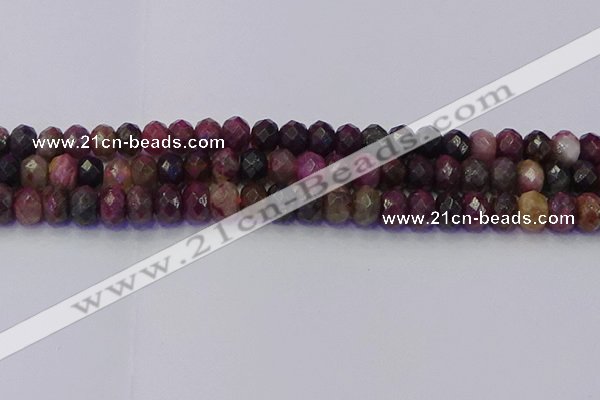 CRB1833 15.5 inches 5*8mm faceted rondelle tourmaline beads