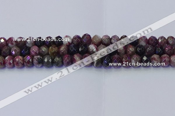 CRB1834 15.5 inches 6*10mm faceted rondelle tourmaline beads