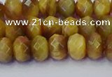 CRB1837 15.5 inches 5*8mm faceted rondelle golden tiger eye beads