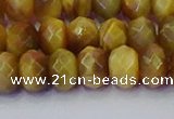 CRB1838 15.5 inches 6*10mm faceted rondelle golden tiger eye beads