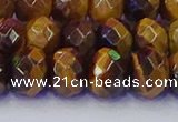 CRB1842 15.5 inches 6*10mm faceted rondelle yellow tiger eye beads