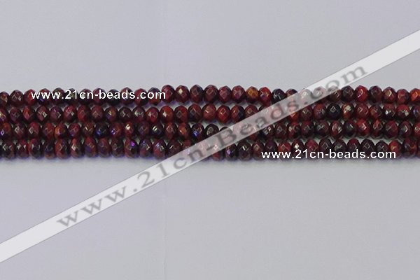 CRB1844 15.5 inches 4*6mm faceted rondelle red tiger eye beads