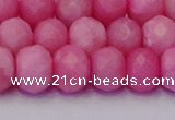 CRB1850 15.5 inches 6*10mm faceted rondelle pink opal beads