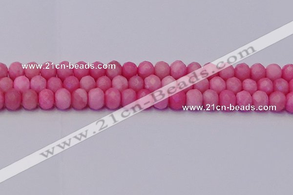 CRB1850 15.5 inches 6*10mm faceted rondelle pink opal beads