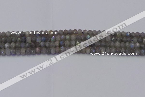 CRB1852 15.5 inches 4*6mm faceted rondelle labradorite beads