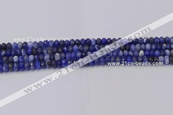 CRB1856 15.5 inches 4*6mm faceted rondelle sodalite beads