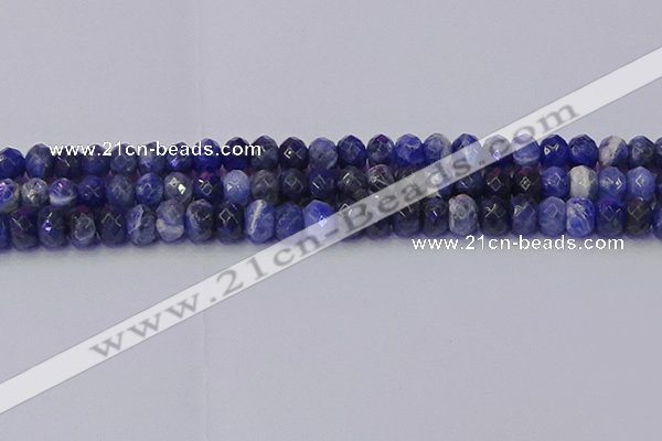 CRB1858 15.5 inches 6*10mm faceted rondelle sodalite beads