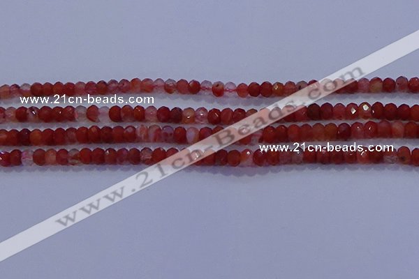 CRB1861 15.5 inches 2.5*4mm faceted rondelle south red agate beads