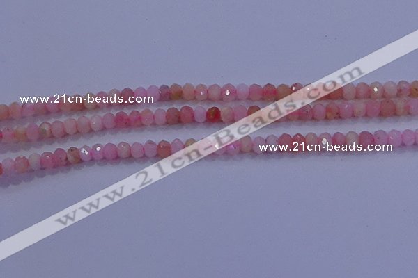 CRB1876 15.5 inches 2.5*4mm faceted rondelle pink opal beads