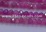 CRB1879 15.5 inches 2.5*4mm faceted rondelle red tourmaline beads