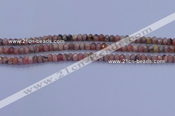 CRB1882 15.5 inches 2.5*4mm faceted rondelle rhodochrosite beads