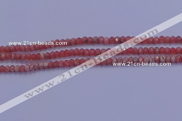 CRB1885 15.5 inches 2.5*4mm faceted rondelle rhodochrosite beads