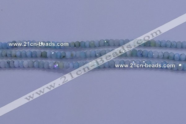 CRB1894 15.5 inches 2.5*4mm faceted rondelle larimar beads