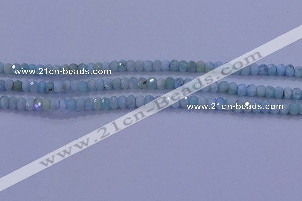 CRB1895 15.5 inches 3*5mm faceted rondelle larimar beads