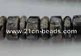 CRB190 15.5 inches 6*16mm – 10*16mm rondelle grey opal gemstone beads