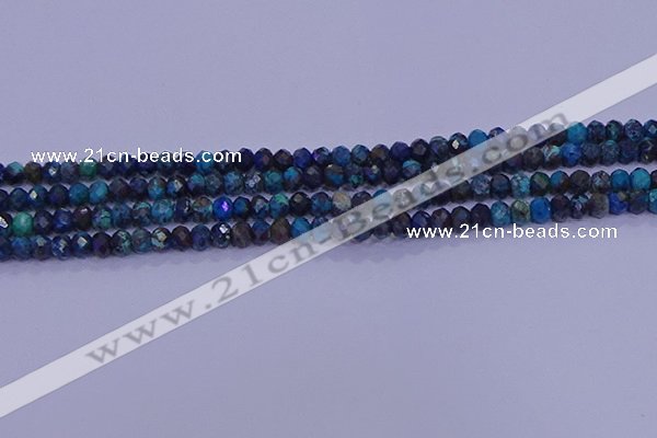 CRB1907 15.5 inches 2.5*4mm faceted rondelle chrysocolla & turquoise beads