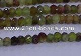 CRB1918 15.5 inches 2*3mm faceted rondelle green garnet beads