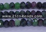 CRB1925 15.5 inches 2.5*4mm faceted rondelle ruby zoisite beads