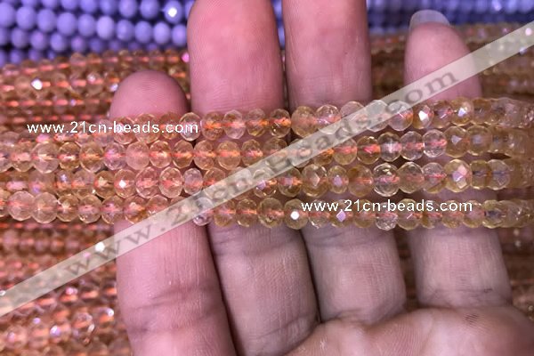 CRB1948 15.5 inches 3.5*5mm faceted rondelle citrine gemstone beads