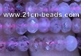 CRB1955 15.5 inches 3.5*5mm faceted rondelle strawberry quartz beads