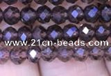 CRB1957 15.5 inches 3*4mm faceted rondelle smoky quartz beads