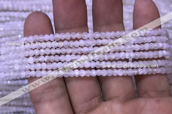 CRB1964 15.5 inches 2*3mm faceted rondelle white moonstone beads