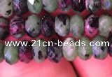 CRB1976 15.5 inches 4*6mm faceted rondelle ruby zoisite beads