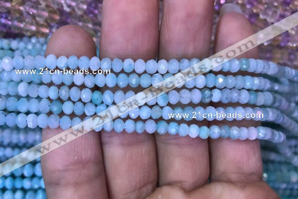 CRB1985 15.5 inches 3*4mm faceted rondelle amazonite gemstone beads