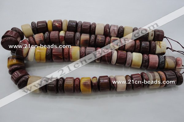 CRB199 15.5 inches 6*18mm - 13*18mm rondelle mookaite gemstone beads